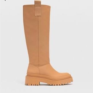Tan chunky sole boots